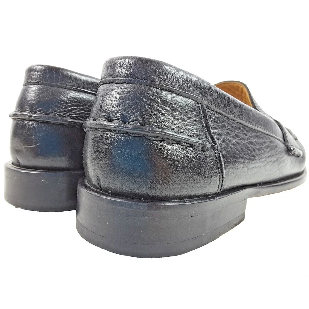 Belvedere Studio Michelle Men's Black Pebbled Leather Penny Loafer Shoe‎ Sz 9 EE